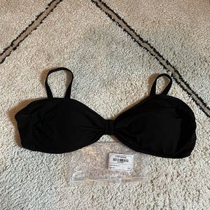 Pink Lily Weather The Storm Black Ribbed Bikini Top | Size 2XL | NWT